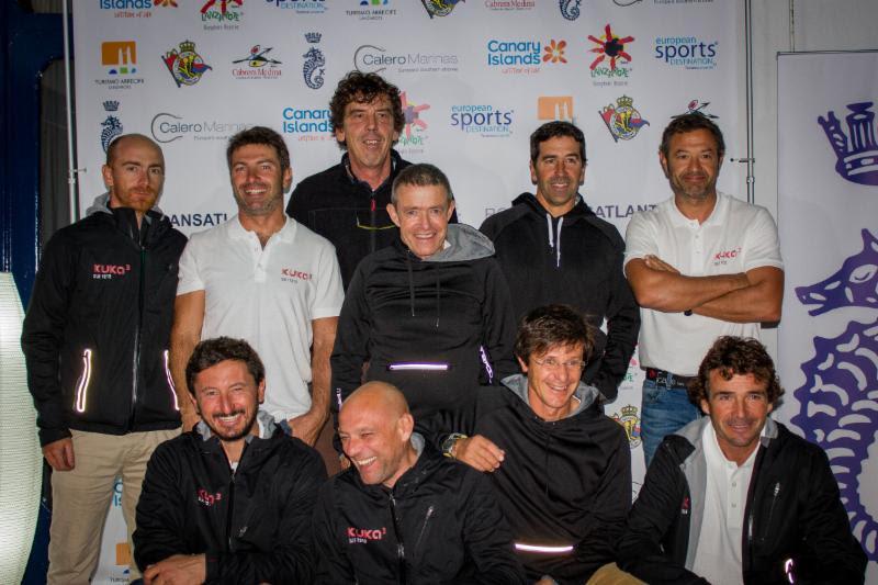 Franco Niggeler's team on the Cookson 50 Kuka3 enjoying the RORC Transatlantic Race Welcome Reception at  Real Club Náutico de Arrecife - photo © RORC / Pilar Hernandez / Calero Marinas