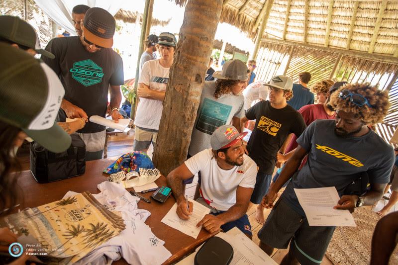 Signing up at Rancho do Peixe in Prea - 2018 GKA Kite-Surf World Tour photo copyright Ydwer van der Heide taken at 