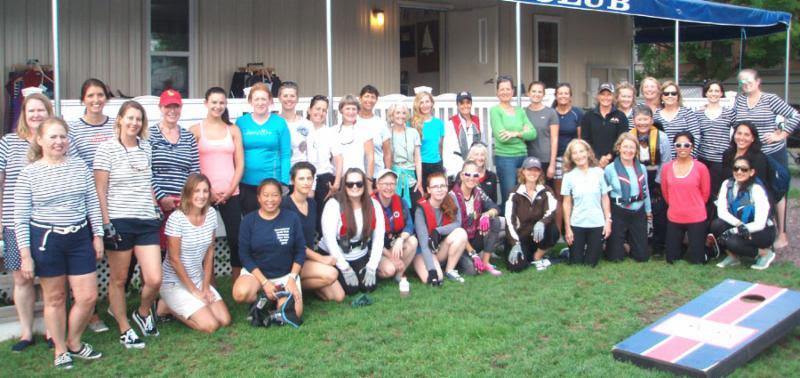 After the races, there was a big celebration at the Clubhouse sponsored by 12 West Clothing, owned by MYC member Julie Hylton. A big thank you also to Virginia Teller who donated the perennial Women's Regatta Trophy that lists the top three skippers each - photo © Pat Kozu