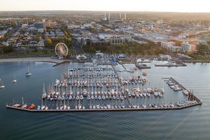 Aerial view of Royal Geelong Yacht Club - photo © Salty Dingo
