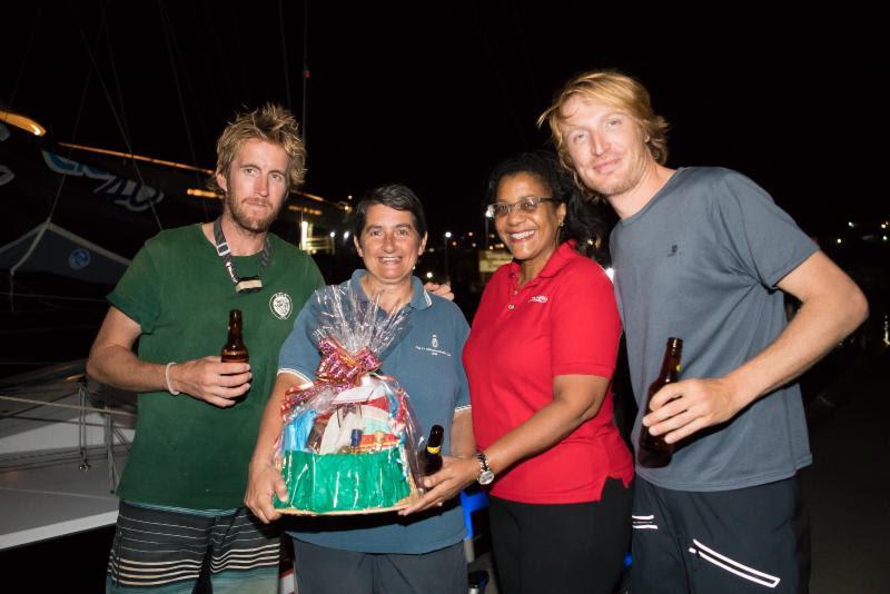 Receiving a warm welcome from the Grenada Tourism Authority after completing the 2018 RORC Transatlantic Race photo copyright RORC / Arthur Daniel taken at Royal Ocean Racing Club