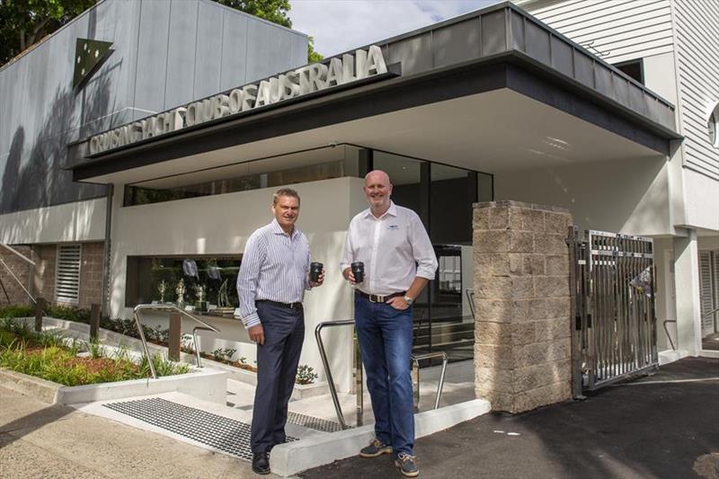 Managing Director Shane Richardson with CYCA Commodore Paul Billingham photo copyright Cruising Yacht Club of Australia taken at Cruising Yacht Club of Australia