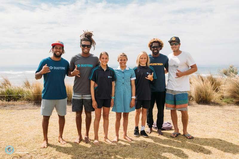 Stoking out the groms! - GKA Kite-Surf World Tour Torquay - Day 1 photo copyright Ydwer van der Heide taken at 