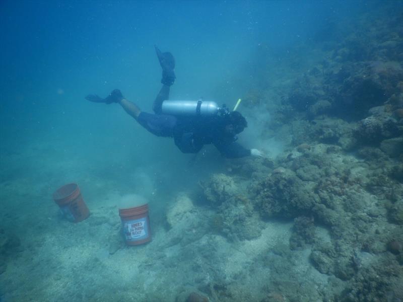 Coral relocation operations in the U.S. Virgin Islands following the 2017 hurricane season photo copyright NOAA Fisheries taken at 