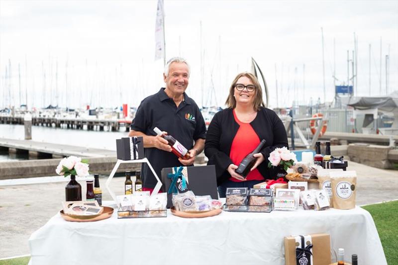 Festival of Sails Chairman Stuart Dickson and Nicole Newman from The Food Purveyor, showcase local produce ahead of the Regional Artisan Fair at the 2019 Festival of Sails photo copyright Festival of Sails taken at Royal Geelong Yacht Club