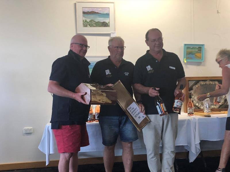 Winning crew of Lawless with their King of the Derwent - photo © Sarah Courtney MP