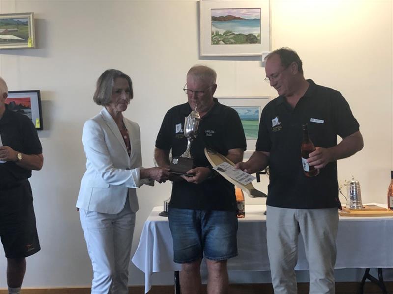 Winning crew of Lawless with their King of the Derwent - photo © Sarah Courtney MP