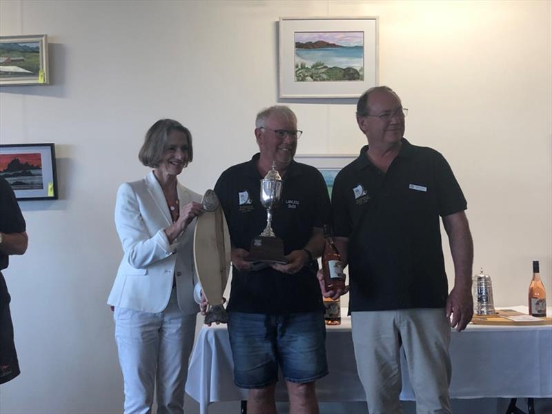 Winning crew of Lawless with their King of the Derwent - photo © Sarah Courtney MP