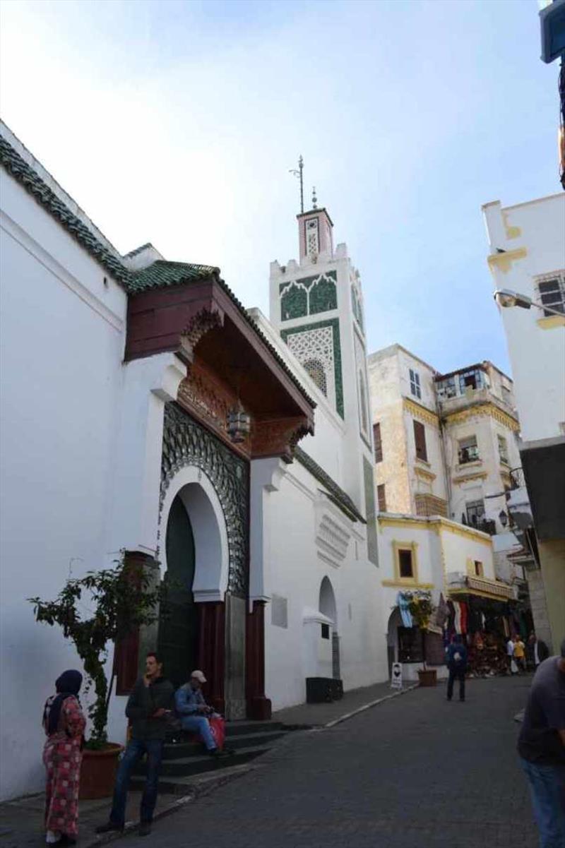 Tangier Street with Mosque and Minaret - photo © SV Red Roo