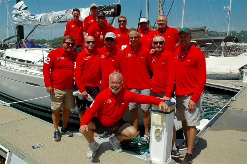 The Highly Sprung crew at Southport Yacht Club - Pittwater to Paradise Race photo copyright High Profile Media taken at Royal Prince Alfred Yacht Club