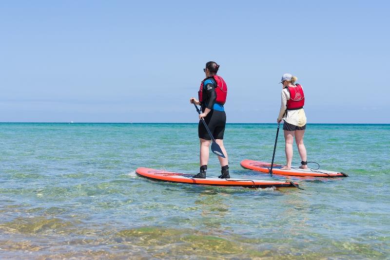 Stand Up Paddleboarding is one of the activities on offer in the Women on Water program photo copyright Mary Tulip taken at Mount Martha Yacht Club