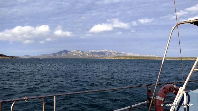 To north, Mount Kerford on Cape Barren Island filled our view. The low green Passage Island on right photo copyright Jack and Jude taken at 