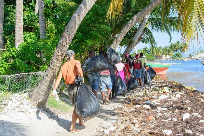 Beach clean-up in Haiti photo copyright Steve Brown taken at 