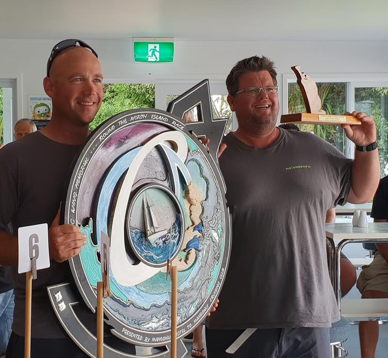 Winners Leg 1 Line and PHRF Motorboat 11 -  Josh Tucker and Damon Jolliffe - Round New Zealand Two-Handed Yacht Race - February 2019 photo copyright Short Handed Sailing Assoc taken at Royal Akarana Yacht Club