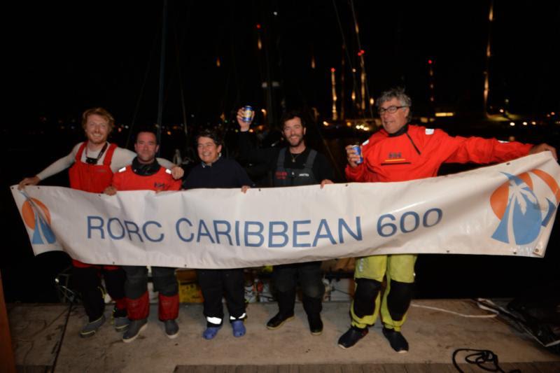 Catherine Pourre and team on Class40 Eärendil: Eärendil Crew: Catherine Pourre, Massimo Juris, Pietro Luciani, Pablo Santurde, Carlos Ruigomez - 2019 RORC Caribbean 600 - photo © Ted Martin / RORC