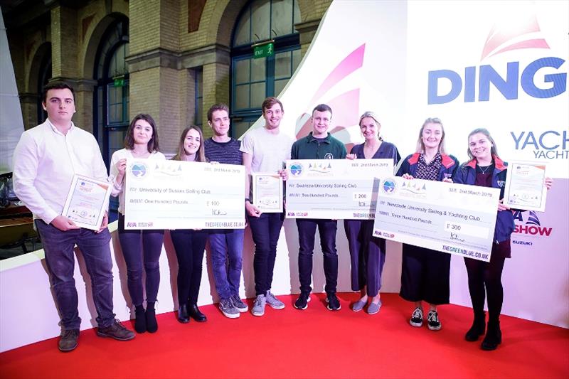 The Green Blue University Sailing Sustainability Challenge winners at the RYA Dinghy Show 2019 photo copyright Karen Bornhoft Photography taken at RYA Dinghy Show