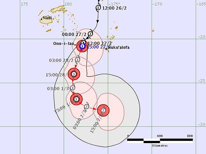 Fiji & Tonga: Cat 3 Cyclone photo copyright Fiji Meteorological Servic taken at 