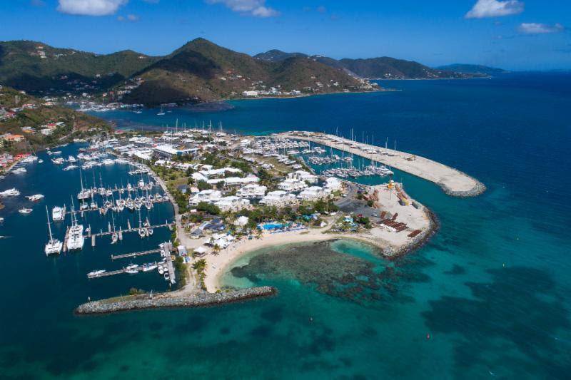 Aerial view of Nanny Cay - ready to host the 48th BVI Spring Regatta & Sailing Festival - photo © Alastair Abrehart