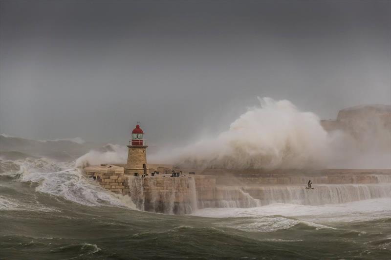 70kt storm hits Ricasoli Breakwater Lighthouse in Valletta, Malta. February 24, 2019 - photo © Kurt Arrigo