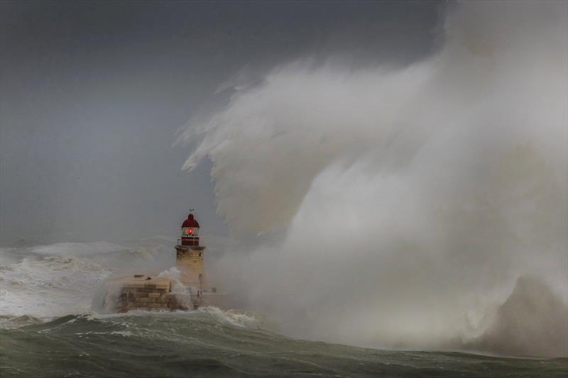 70kt storm hits Ricasoli Breakwater Lighthouse in Valletta, Malta. February 24, 2019 - photo © Kurt Arrigo