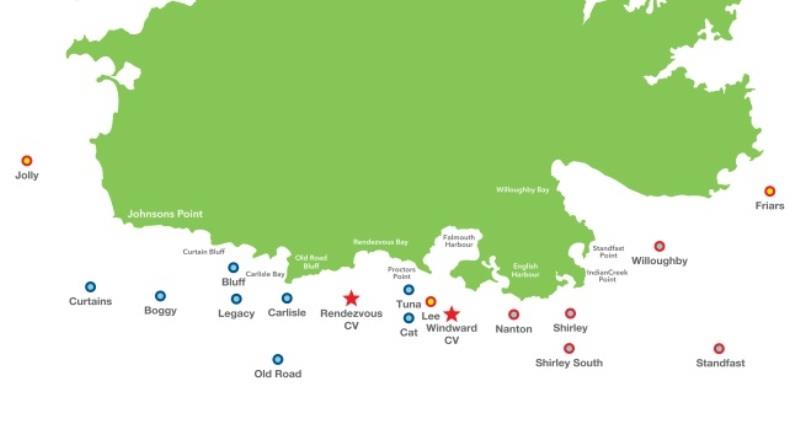 2019 Antigua Sailing Week - Course Map photo copyright Event Media taken at Antigua Yacht Club