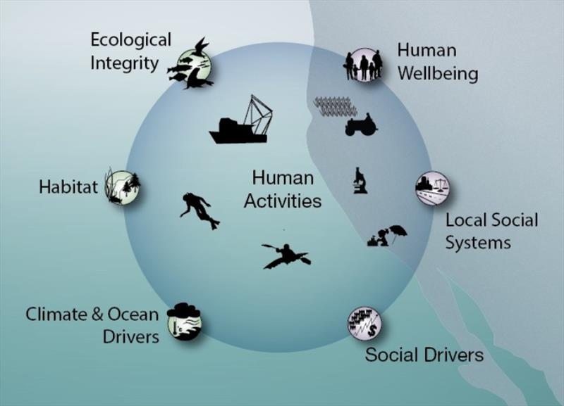 California Current marine ecosystem is a highly productive coastal ecosystem in the northeastern Pacific Ocean. The ecosystem supports important fisheries and other activities and provides services for tens of millions of people living along West Coast photo copyright NOAA Fisheries taken at 