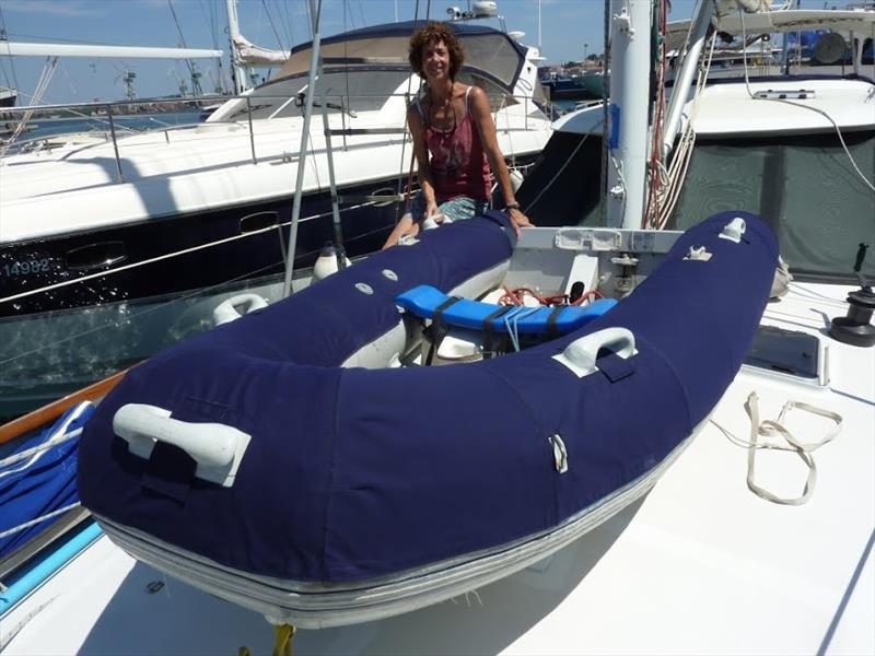 The dinghy stores on the foredeck  - SV Silver Fern - photo © Martha Mason