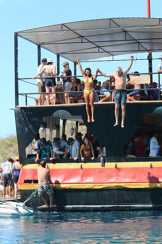 Making the most of their time away from the sailing, crews enjoy fun times at Willy T's - BVI Spring Regatta 2019 - photo © Ingrid Abery / www.ingridabery.com