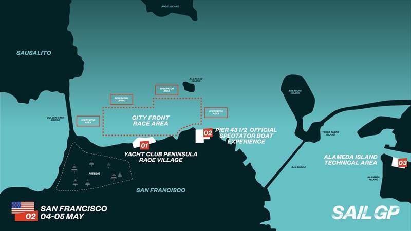 San Francisco SailGP race course photo copyright SailGP taken at 