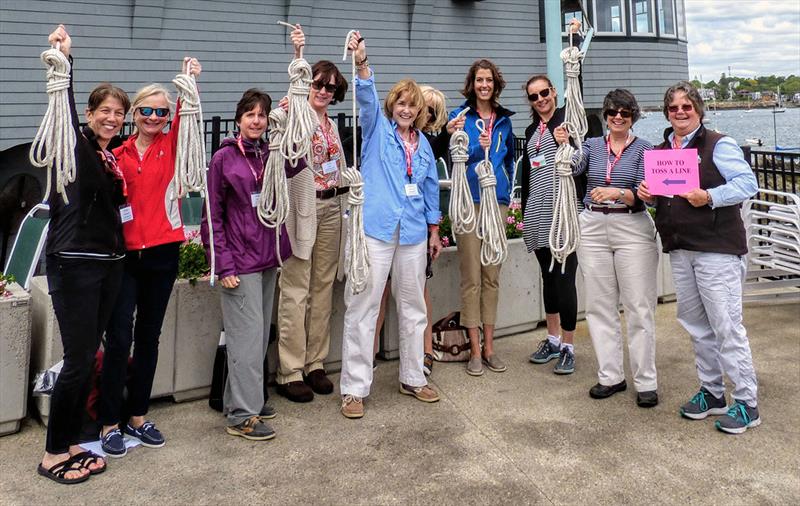 Women get a hands-on line-throwing lesson at the NWSA Women's Sailing Conference photo copyright Scott Croft taken at 