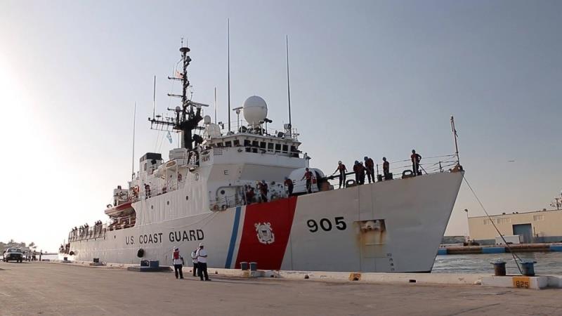 The Coast Guard Cutter Spencer (WMEC-905) crew moors at Port Everglades, Florida, April 28, 2019. The cutter Spencer crew arrived after an 80-day patrol to participate in the 29th Annual Fleet Week in South Florida photo copyright Seaman Erik Villa Rodriguez / U.S. Coast Guard taken at 