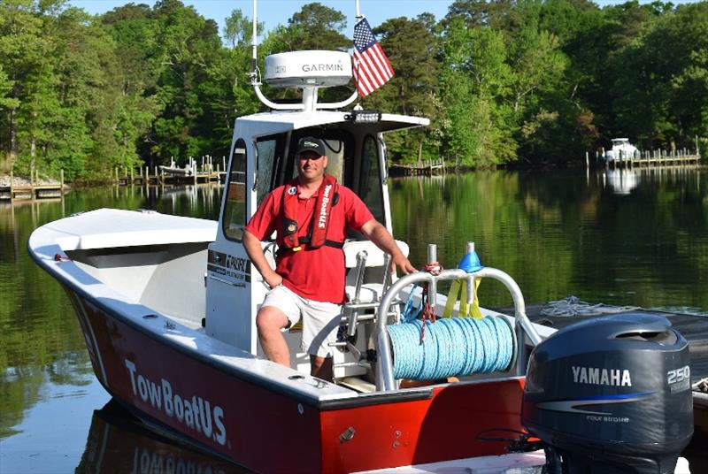 Capt. Christopher Parker aboard his TowBoatUS Crisfield response vessel photo copyright Scott Croft taken at 