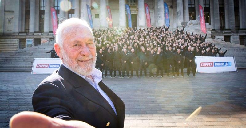 Clipper Race crew with Sir Robin Knox-Johnston - photo © James Robinson Taylor / www.jrtphoto.com