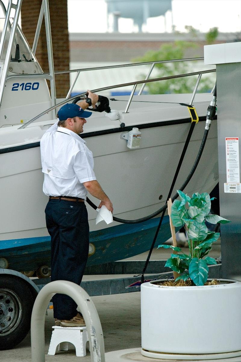 If you refuel your boat at a gas station, be aware that any fuel with