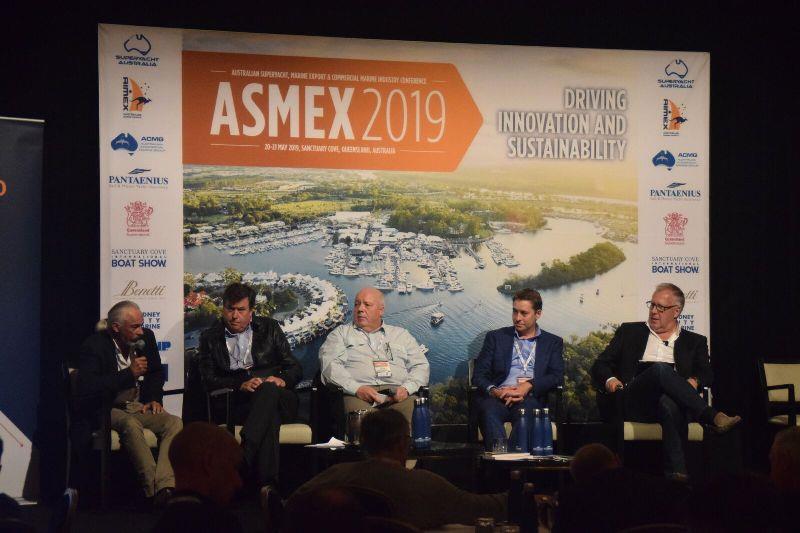 Tasmania Focus Panel: From the left: Jeremy Spear, Chair ACMG; Robert Miley, Chair, Tasmania Maritime Network; Roger Janes, Sales & Marketing Manager, Richardson Devine Marine Constructions; Chris Blackwell, Sales and Marketing Manager, Echo Yachts photo copyright AIMEX taken at 