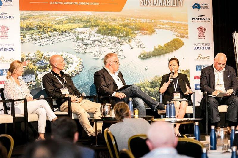 Asia Panel (from the left) Zara Tremlett, Superyacht Services Guide (SE Asia   Australasia); Andy Shorten, MD, TLC (Indonesia), Martin Redmayne (emcee) Chair & Editor-inChief, TSG; Carmen Lau-Stratton, MD, Campers & Nicholsons; Peter Mahony, GM, Benetti photo copyright AIMEX taken at 