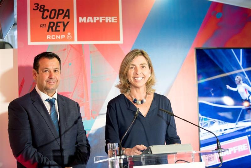 Manuel Fraga (left) & Eva Piera (right) during the official presentation - 38 Copa del Rey MAPFRE photo copyright María Muiña / Copa del Rey MAPFR taken at Real Club Náutico de Madrid