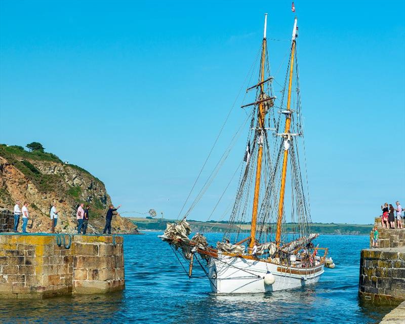 Tall Ship Anny arriving in Charlestown Harbour, Cornwall - photo © Event Media