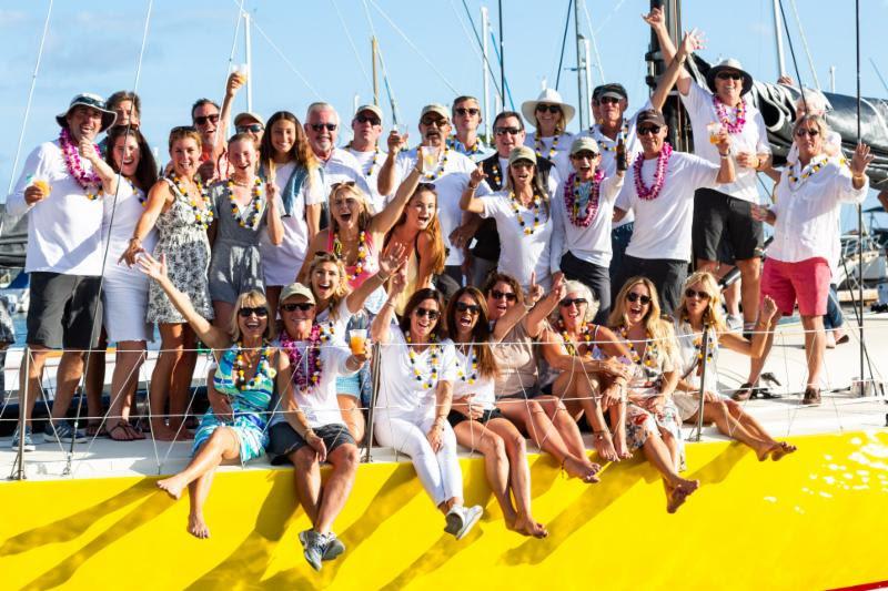 A vibrant Aloha party on board Taxi Dancer - Transpac 50 photo copyright Emma Deardorf / Ultimate Sailing taken at Transpacific Yacht Club