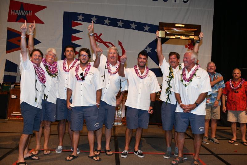 Chubasco in celebration - Transpac 50 photo copyright Walt Cooper / Ultimate Sailing taken at Transpacific Yacht Club