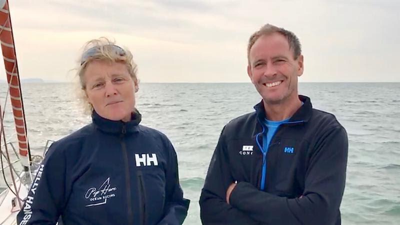 Pip Hare and Paul Larsen racing doublehanded on British IMOCA 60 Pip Hare Racing - 2019 Rolex Fastnet Race - photo © Pip Hare Racing