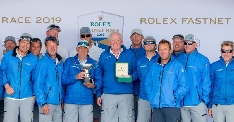 George David and team on Rambler 88 - 2019 Rolex Fastnet Race photo copyright Rolex / Carlo Borlenghi taken at Royal Ocean Racing Club