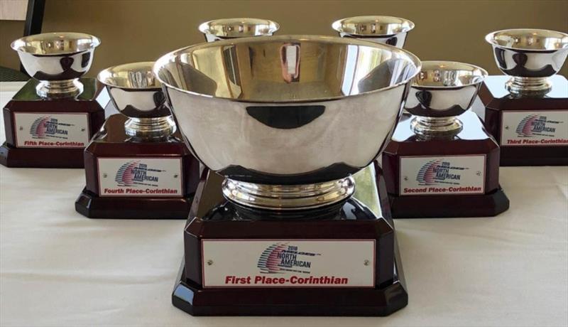 Trophies are ready to be awarded to the best Corinthian teams of the Melges 24 North American Championship 2019 on Sunday, August 18 - photo © Grand Traverse Yacht Club