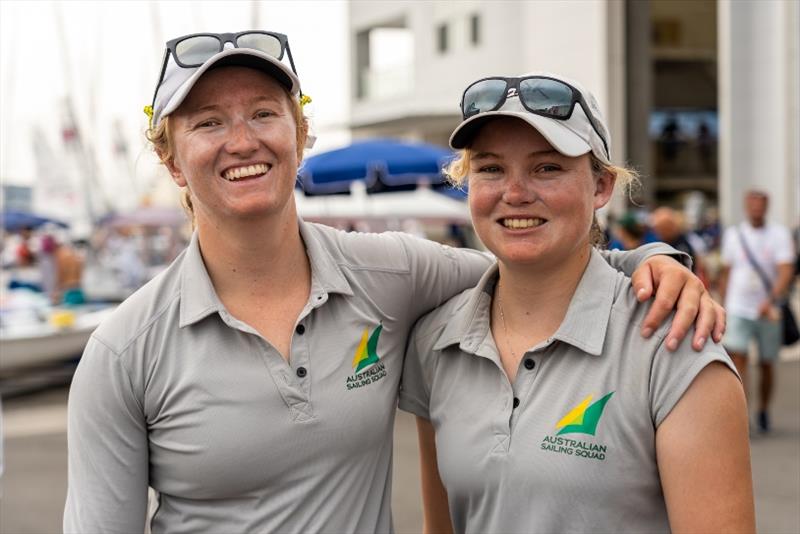 Nia Jerwood and Monique de Vries - Hempel World Cup Series Enoshima, Day 5 - photo © Beau Outteridge / Australian Sailing Team