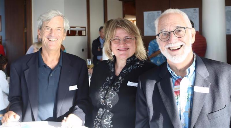 Left to right: John Arndt of Latitude 38, Karen Lile of SailSports Radio and Tom Trujillo of TPYC - photo © Tribal Photo