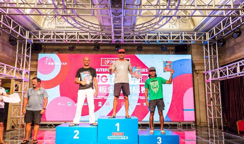 Podium - 2019 IKA KiteFoil World Series, Act 3 Pingtan photo copyright IKA / Alex Schwarz taken at 