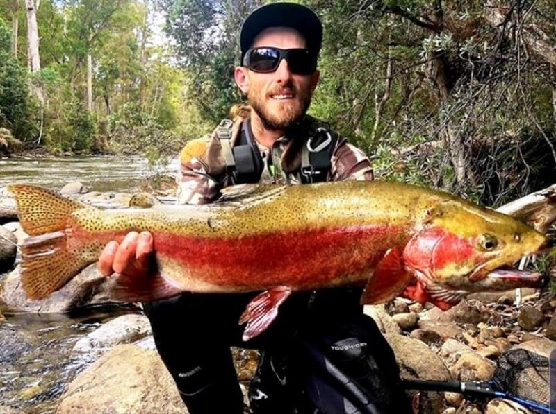 Jason Hales with a huge rainbow from St Patricks River photo copyright Carl Hyland taken at 