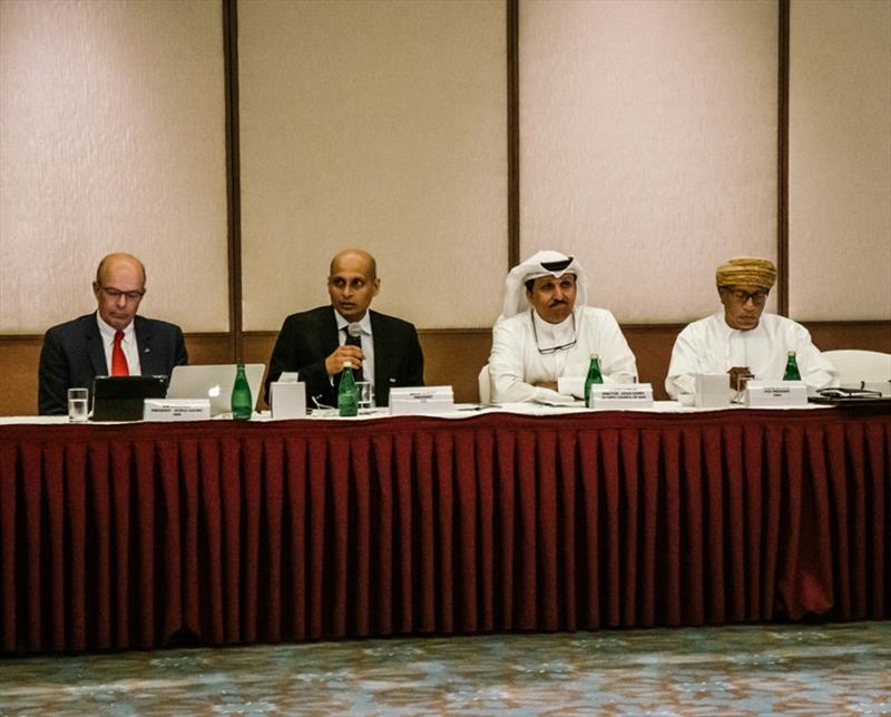 Seated from (Left to Right) Kim Anderson, President World Sailing, Dr Malav Shroff, President ASAF, Haider Farman, Director of Asian Games, Olympic Council of Asia and Rashid Al Kindi, Vice President ASAF photo copyright Asian Sailing Federation taken at 