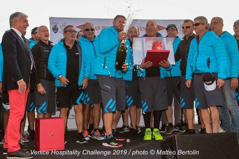 Way of LIfe's winning crew at the prizegiving photo copyright Matteo Bertolin taken at 