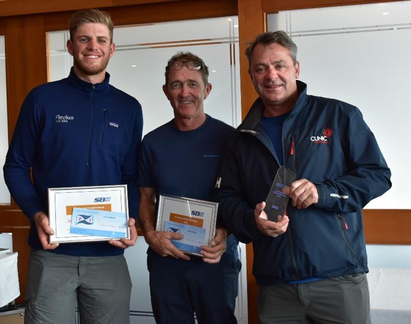 Third place Aeolus - (L to R) Jock Calvert Darren Jones and Brett Cooper - 2019 SB20 Australian Championship photo copyright Jane Austin taken at 